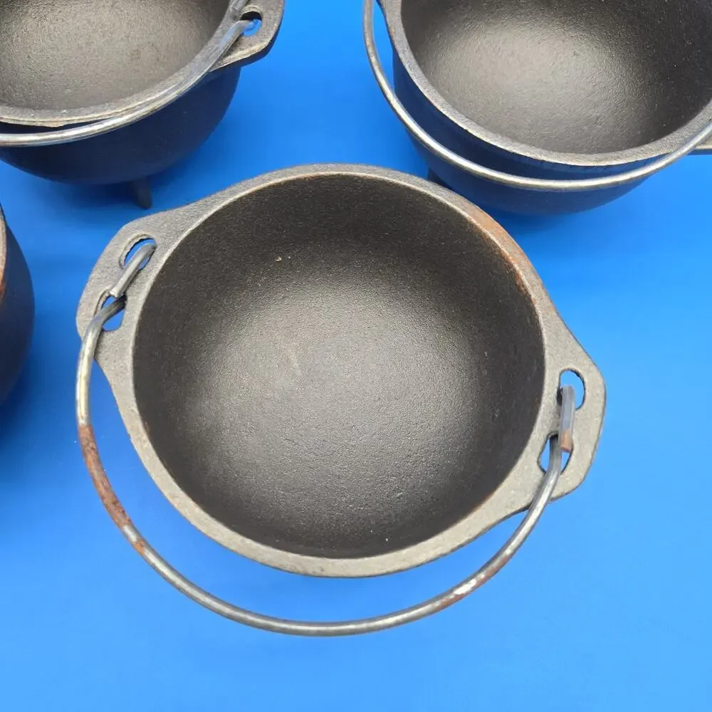 Vintage Lodge Original Cajun Cast Iron Gumbo Bowls Set of 4 w/ Box & Recipe